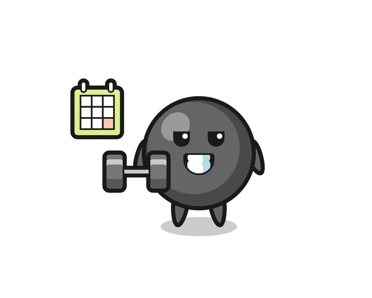 stip symbool mascotte cartoon fitness doen met dumbbell vector