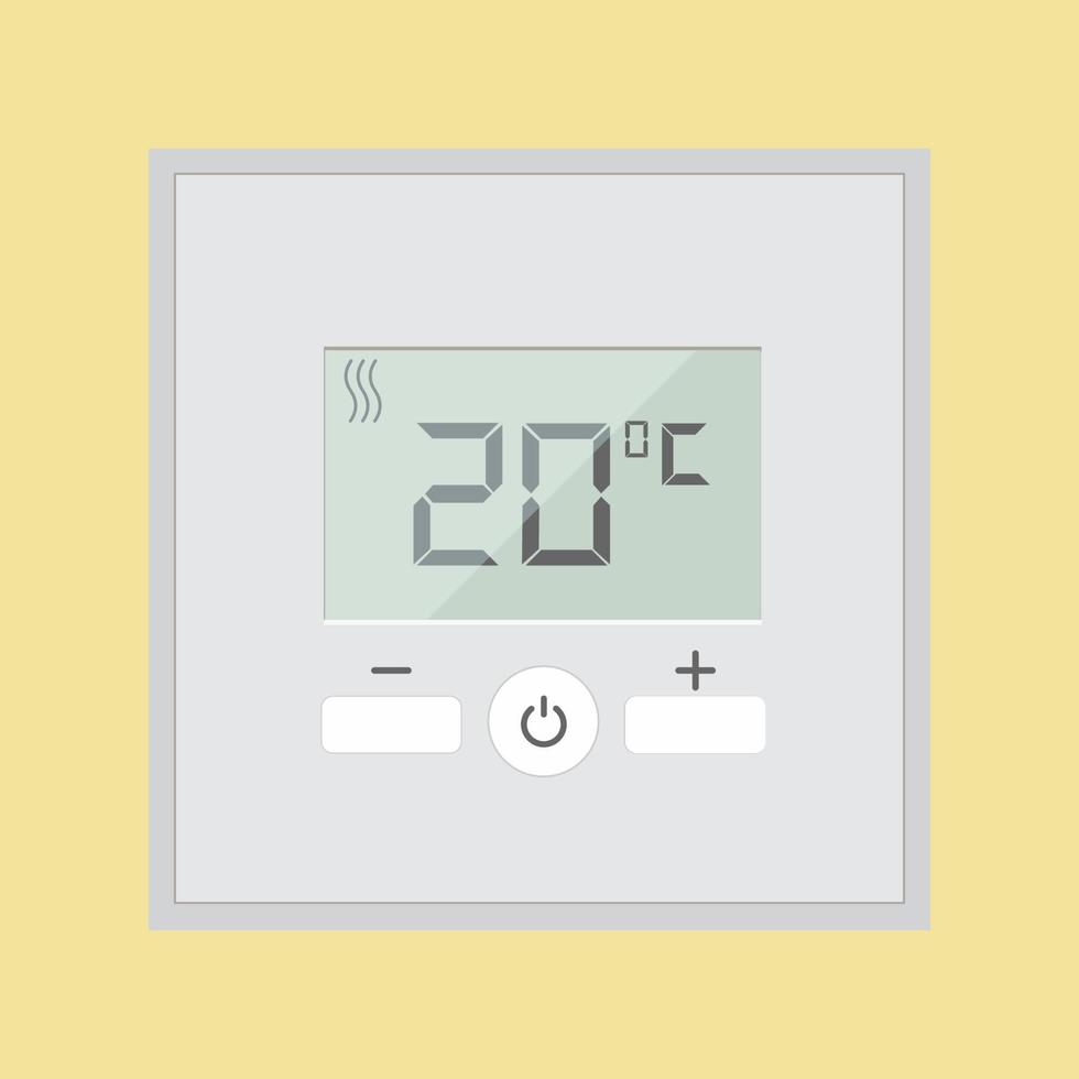 elektronische thermostaat met scherm voor de vloerverwarming. temperatuurregeling. vector illustratie geïsoleerd