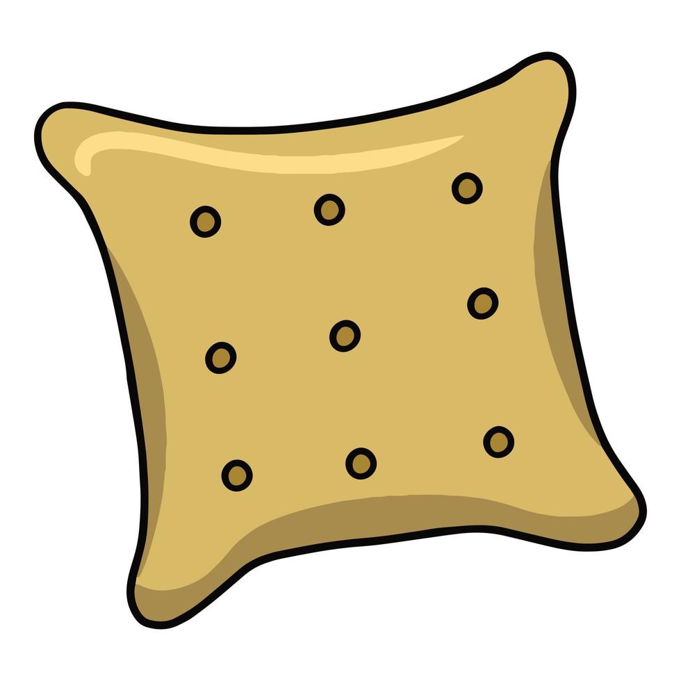 vierkante droge gele koekjes, vectorillustratie in cartoon-stijl op een witte achtergrond vector