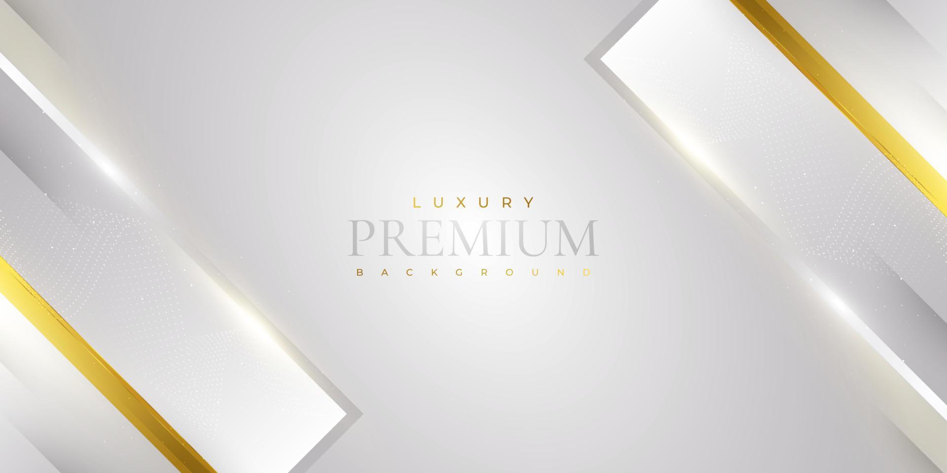 luxe witte en gouden achtergrond. premium grijze en gouden achtergrond voor prijs, nominatie, ceremonie, formele uitnodiging of certificaatontwerp vector