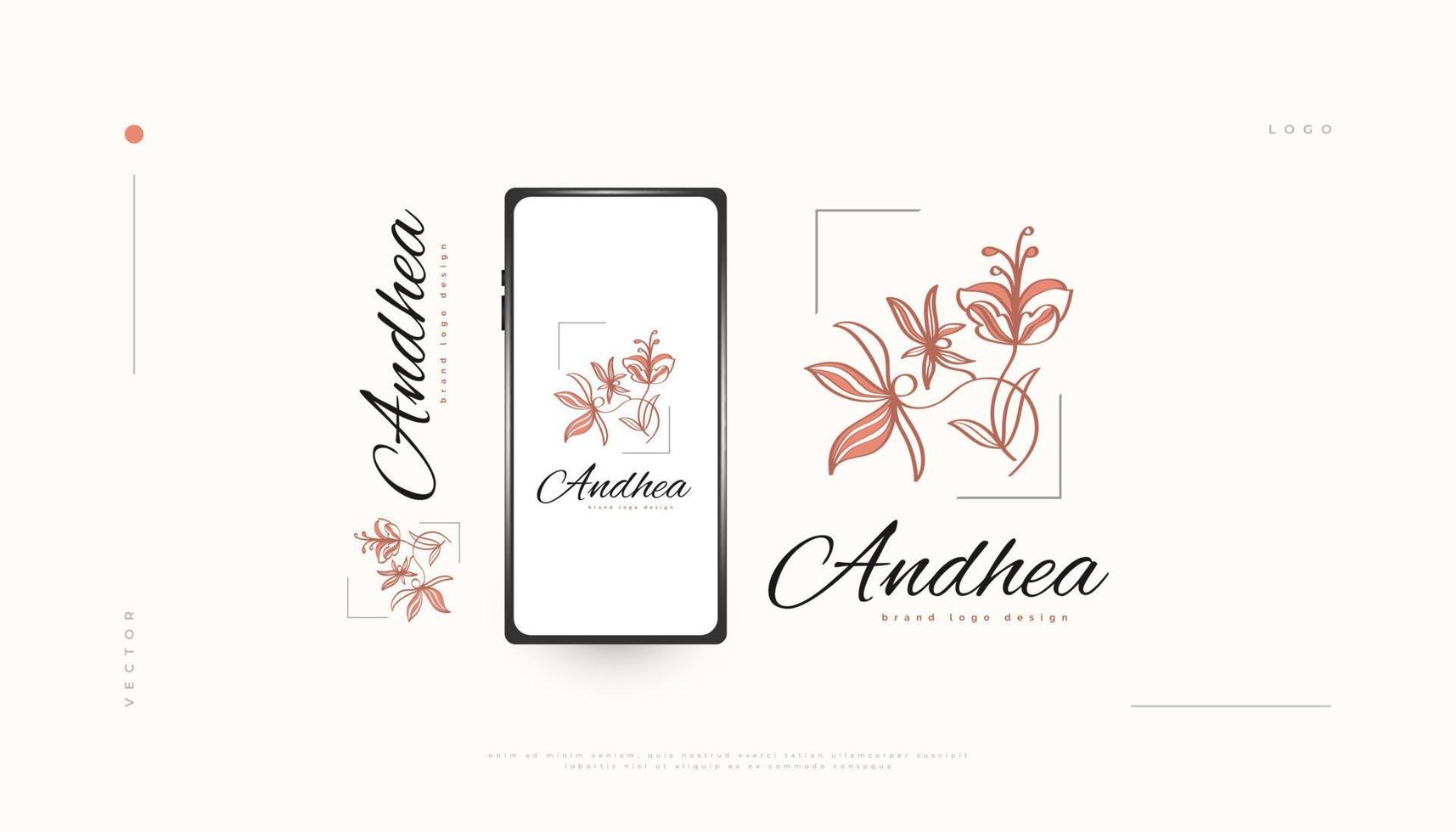 elegant bloemlogo-ontwerp met minimale lineaire stijl, geschikt voor spa, schoonheid, sieraden, salon of cosmeticamerk. met de hand getekende bloemen- of botanische logo-illustratie vector