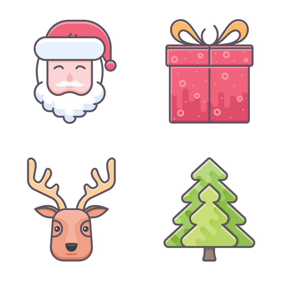vrolijke kerst iconen. vector illustratie