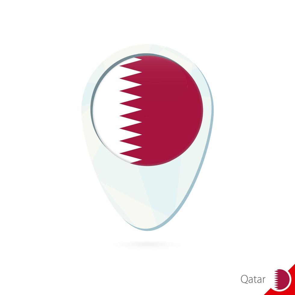 Qatar vlag locatie kaart pin pictogram op witte achtergrond. vector