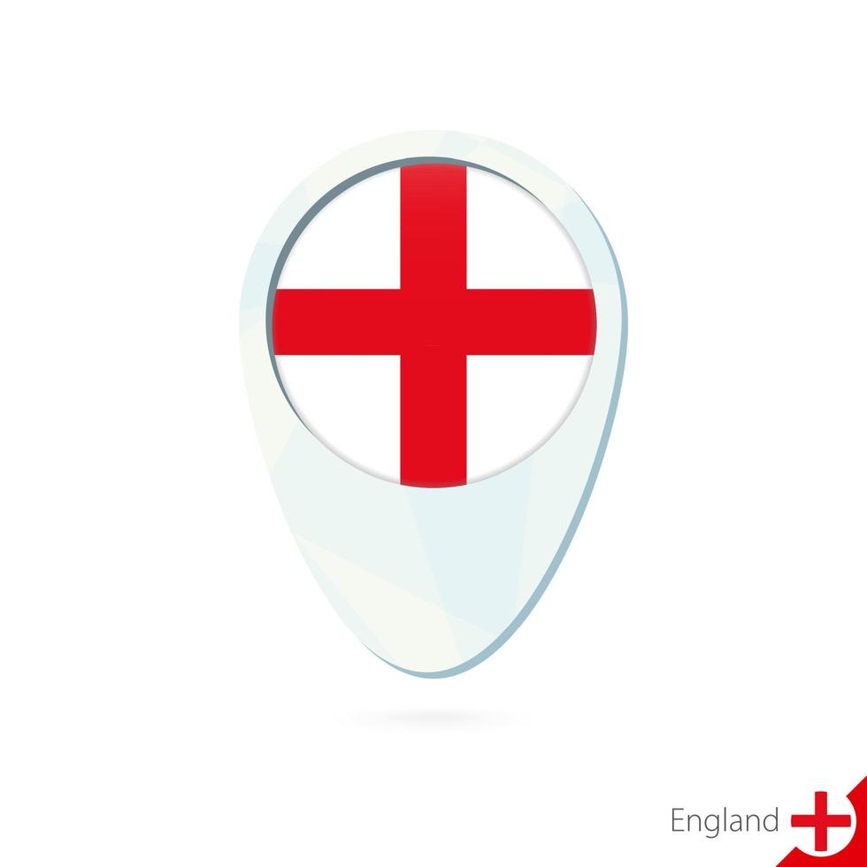 Engeland vlag locatie kaart pin pictogram op witte achtergrond. vector