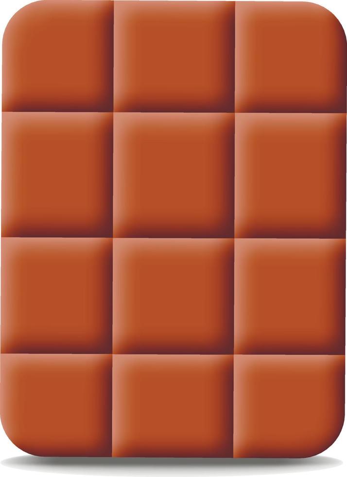 chocolade met één element. teken illustratie in 3d vector