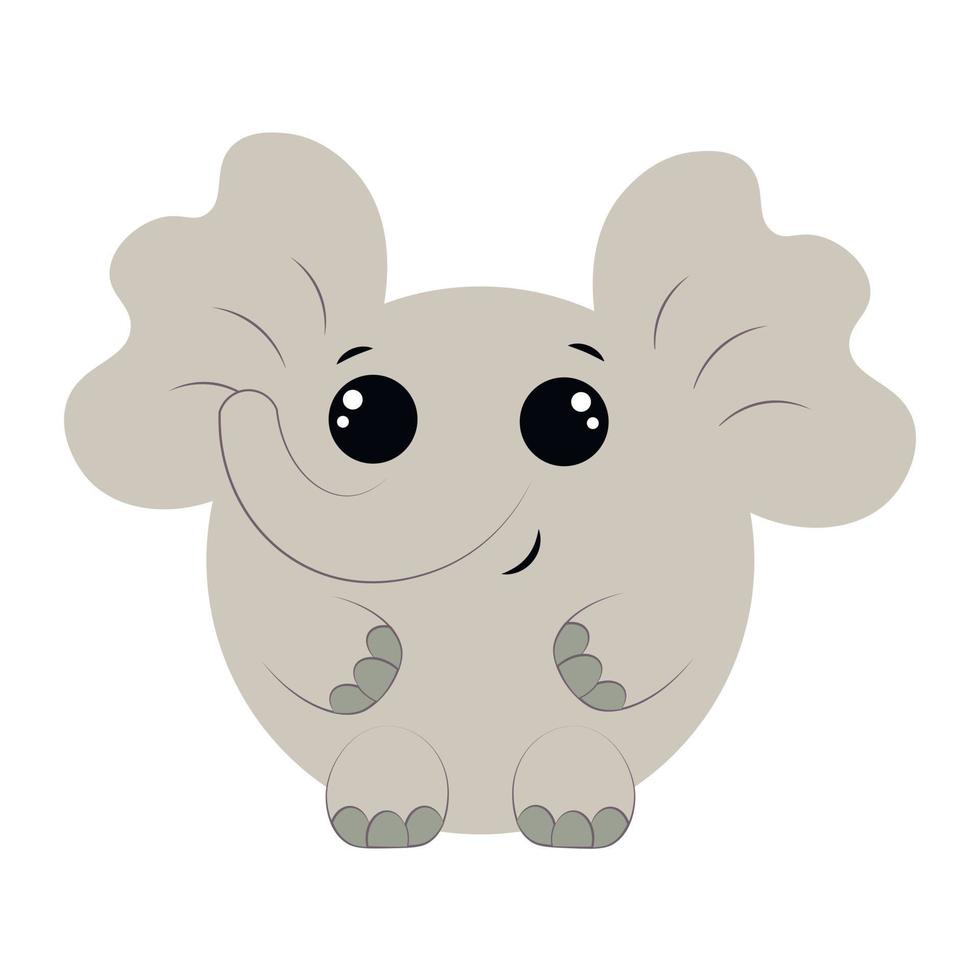 schattige cartoon ronde olifant. illustratie in kleur tekenen vector