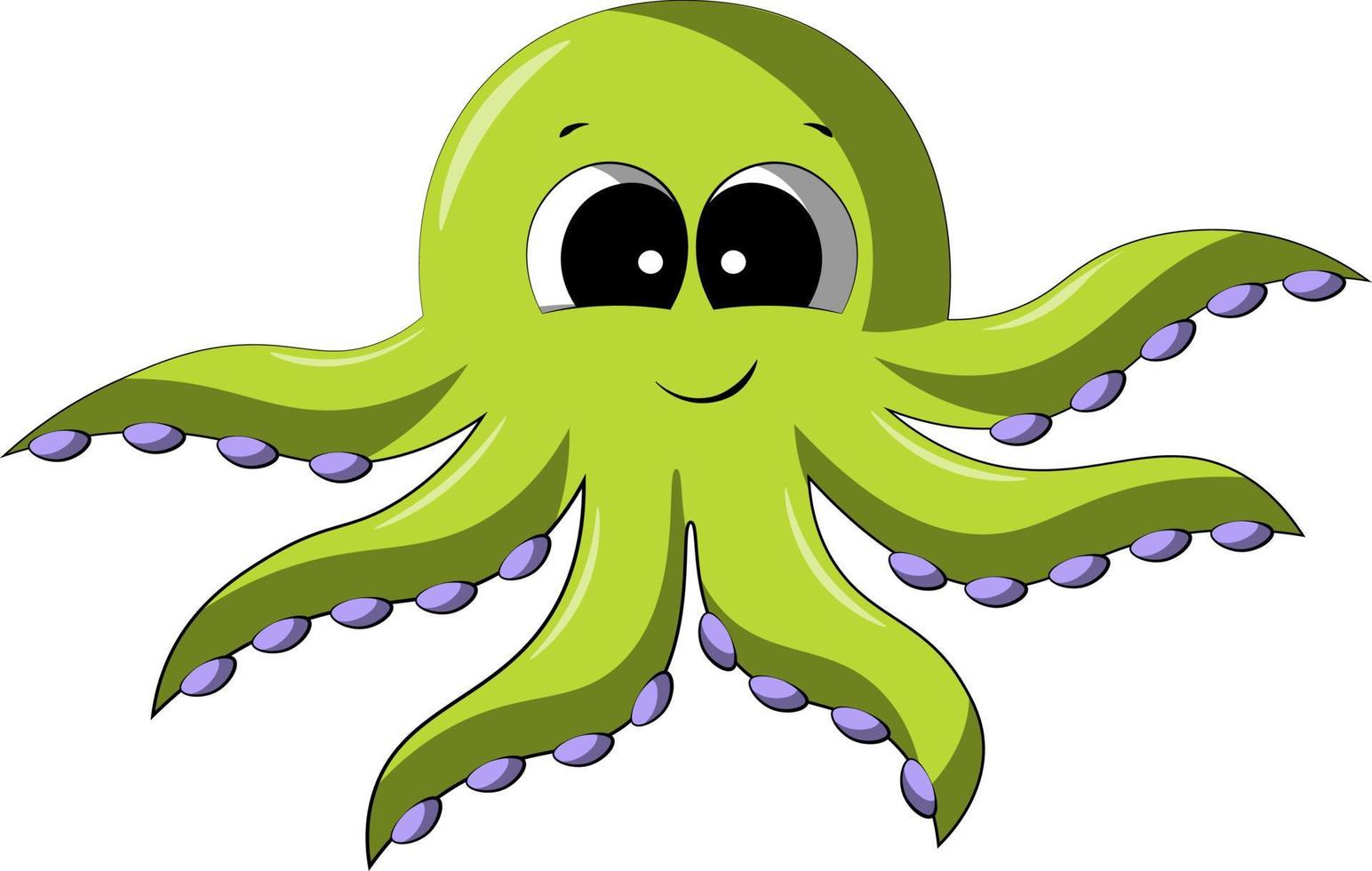 leuke tekenfilmoctopus. illustratie in kleur tekenen vector