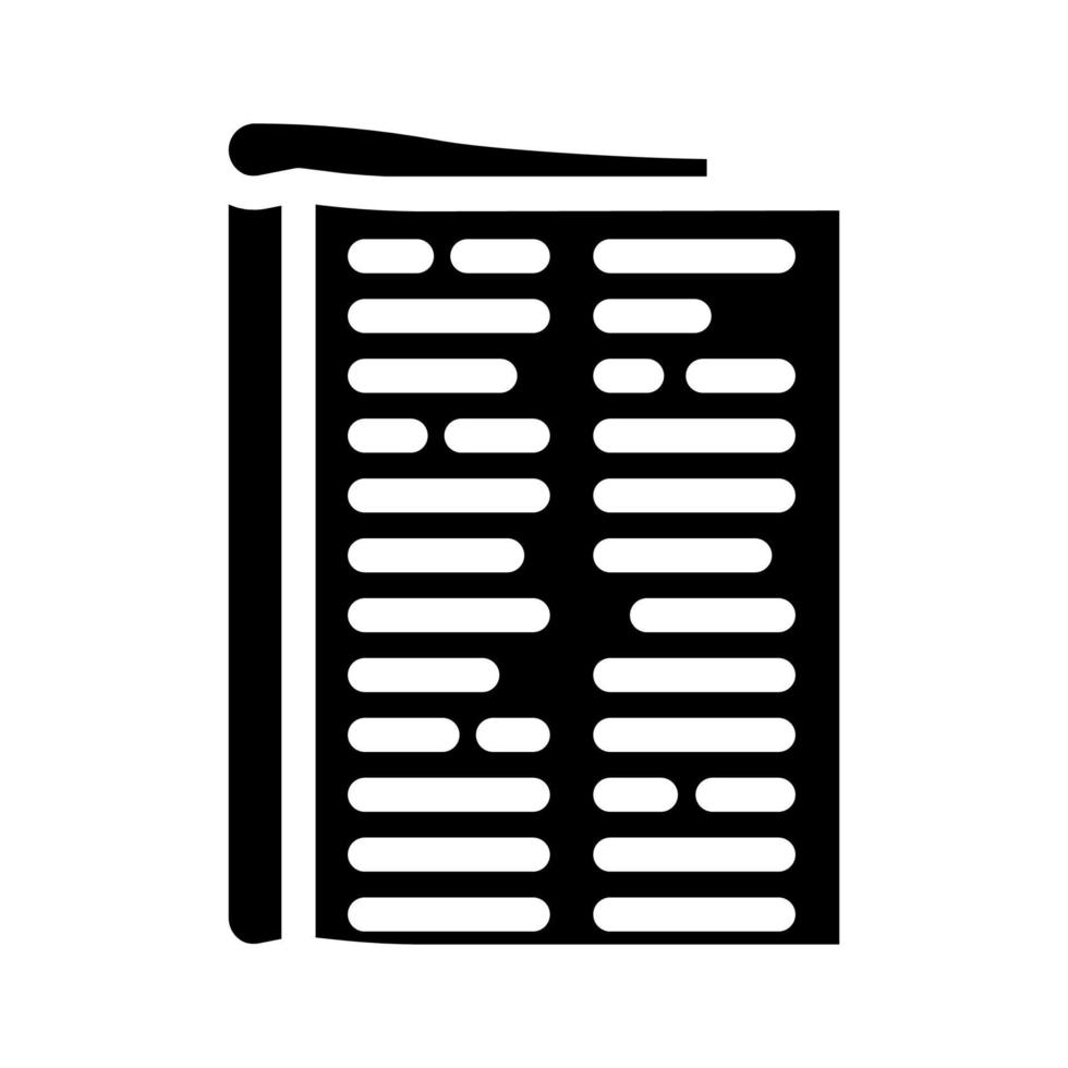 woordenboek boek glyph pictogram vectorillustratie vector