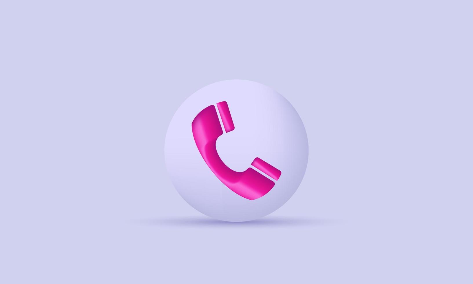 unieke witte en roze telefoon 3D-pictogram geïsoleerd op vector