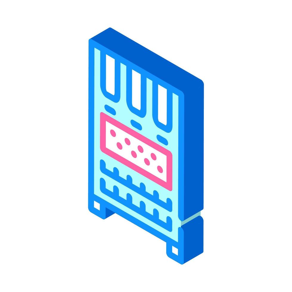 kast voor het opslaan en opladen van tabletten, medicijnen, commerciële apparatuur isometrische pictogram vectorillustratie vector