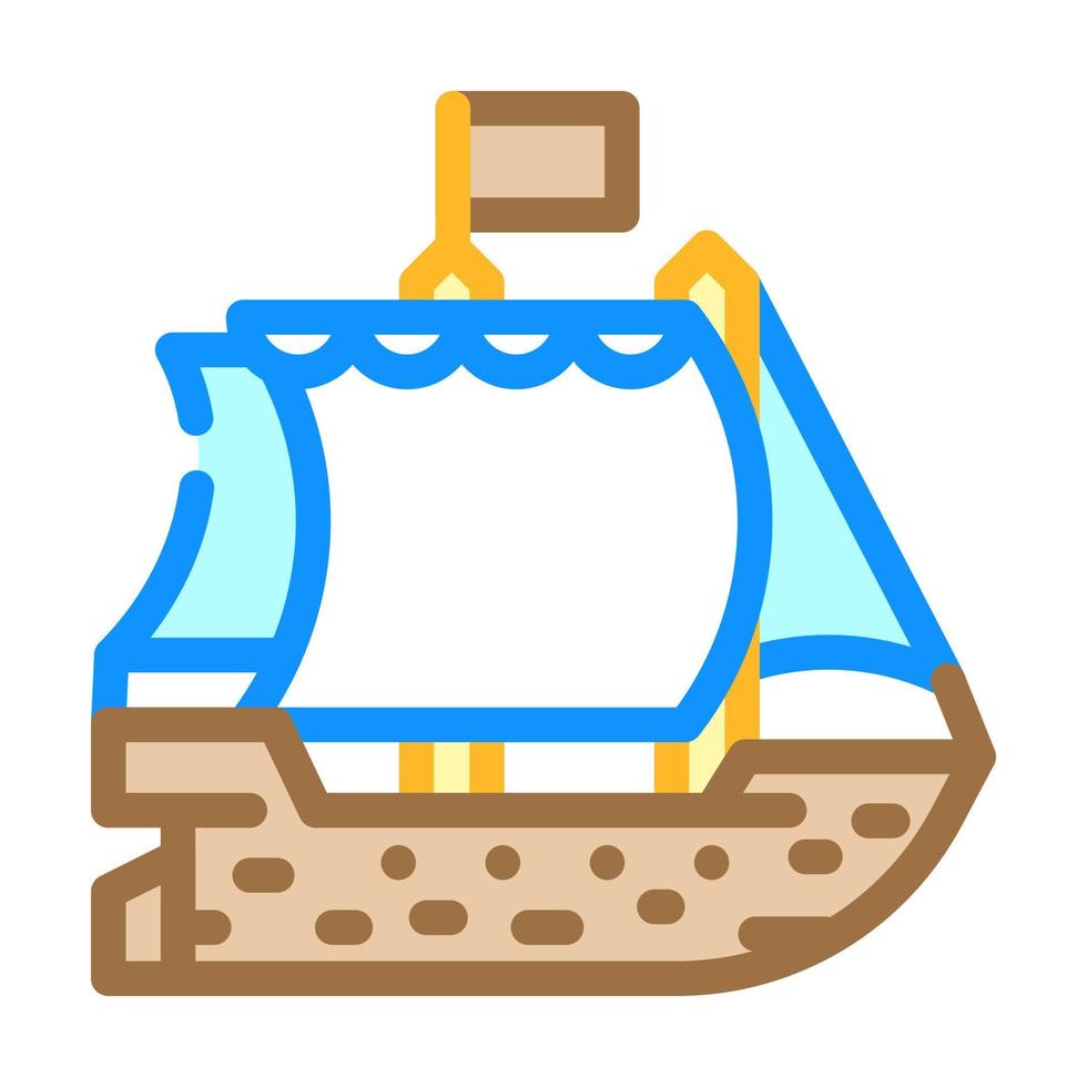 schip piraat kleur pictogram vectorillustratie vector