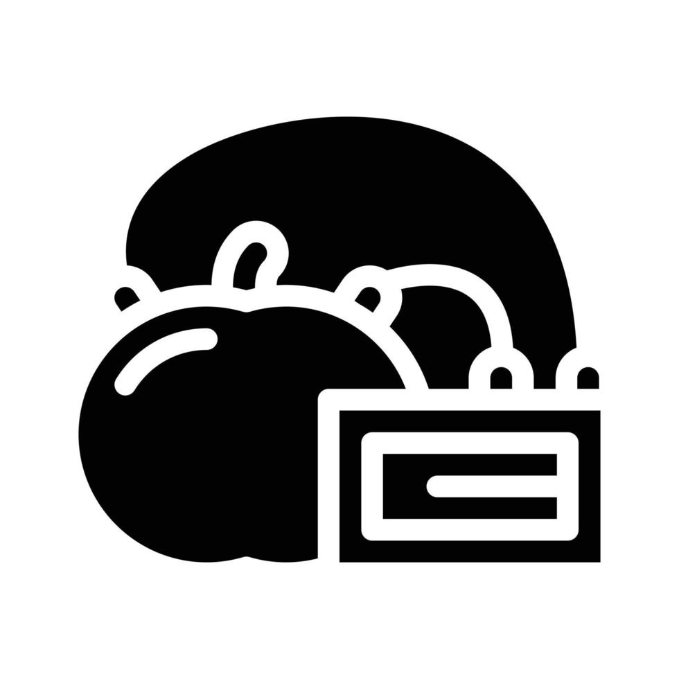 appel batterij glyph pictogram vector zwarte illustratie