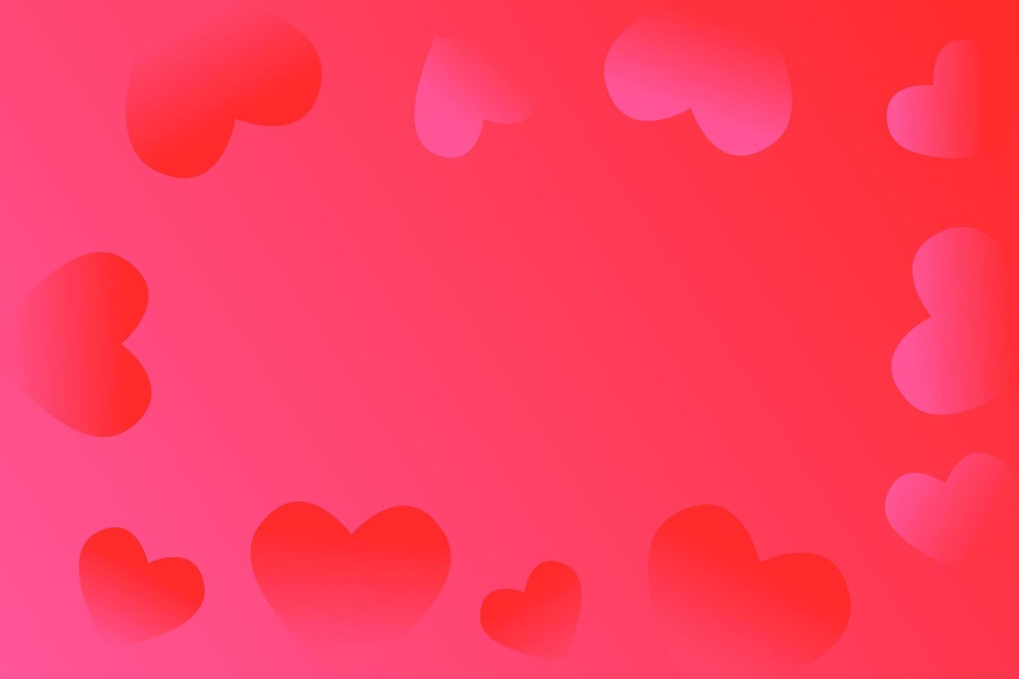 liefdeshartachtergrond met rode en roze gradaties vector