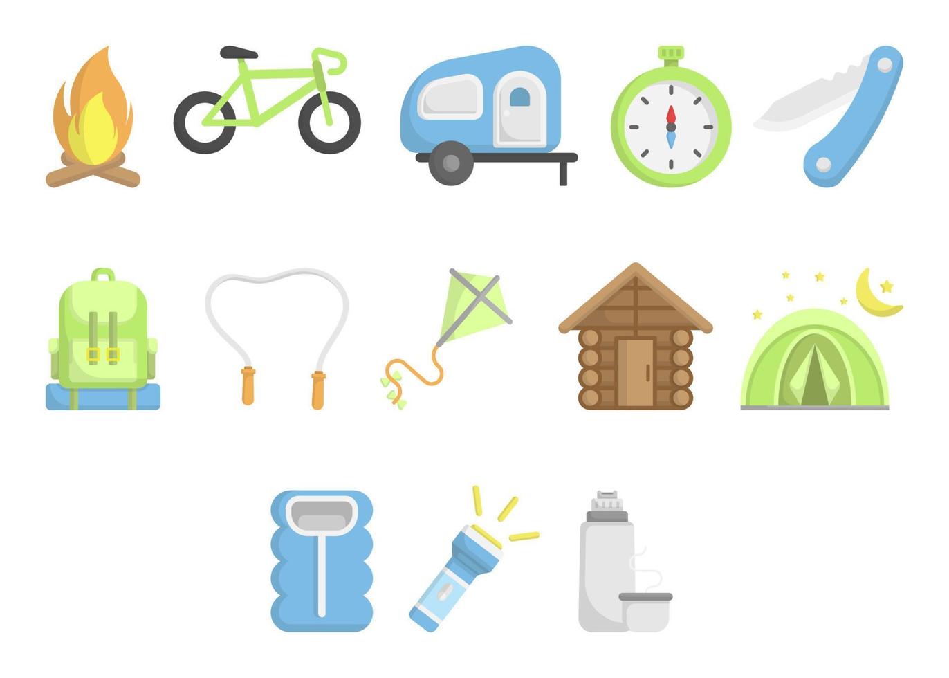 outdoor activiteiten icon set vector