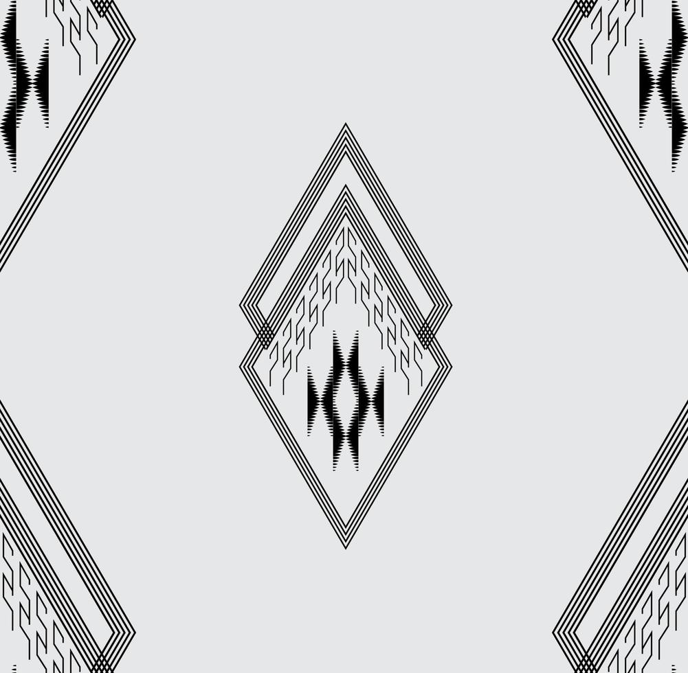 geometrische etnische textuur borduurwerk ontwerp met donker blauwe achtergrond ontwerp, rok, tapijt, behang, kleding, inwikkeling, batik, stof, vel wit, geel en roze driehoek vormen vector illustratie