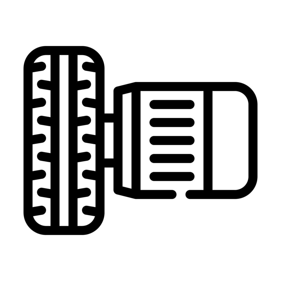 elektrische motor op wiel lijn pictogram vectorillustratie vector