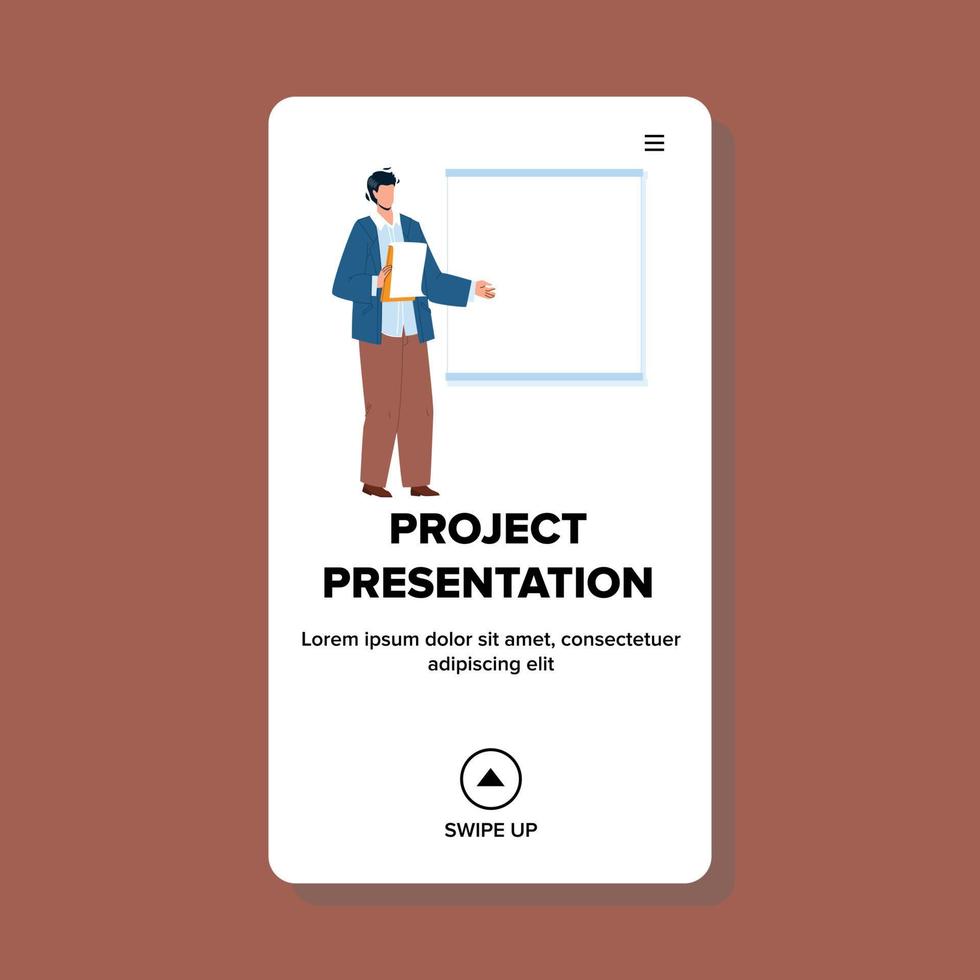 projectpresentatie pratende presentator vector