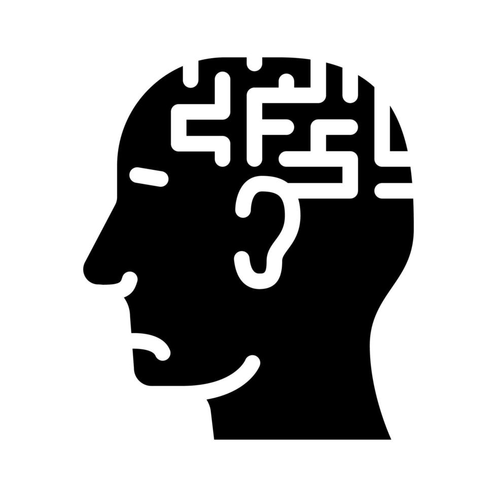 labyrint neurose glyph pictogram vectorillustratie vector