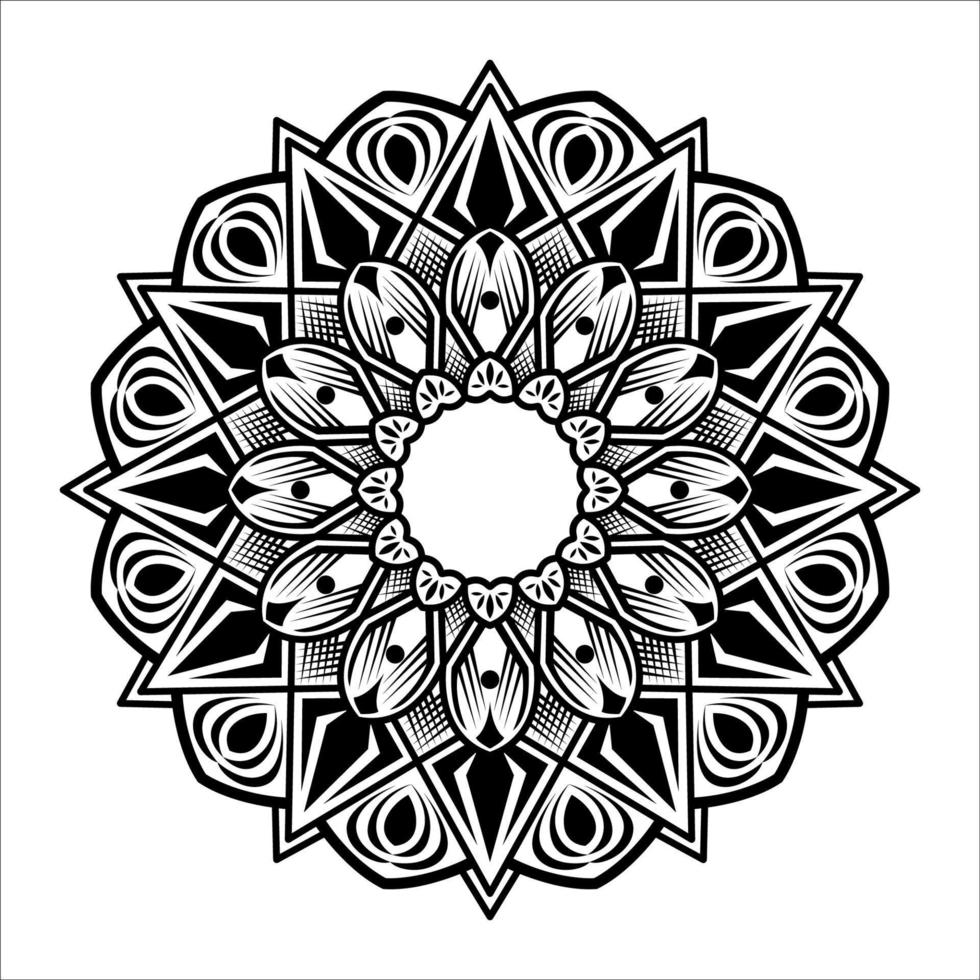 mandala vector zwart en wit vintage ornament 03