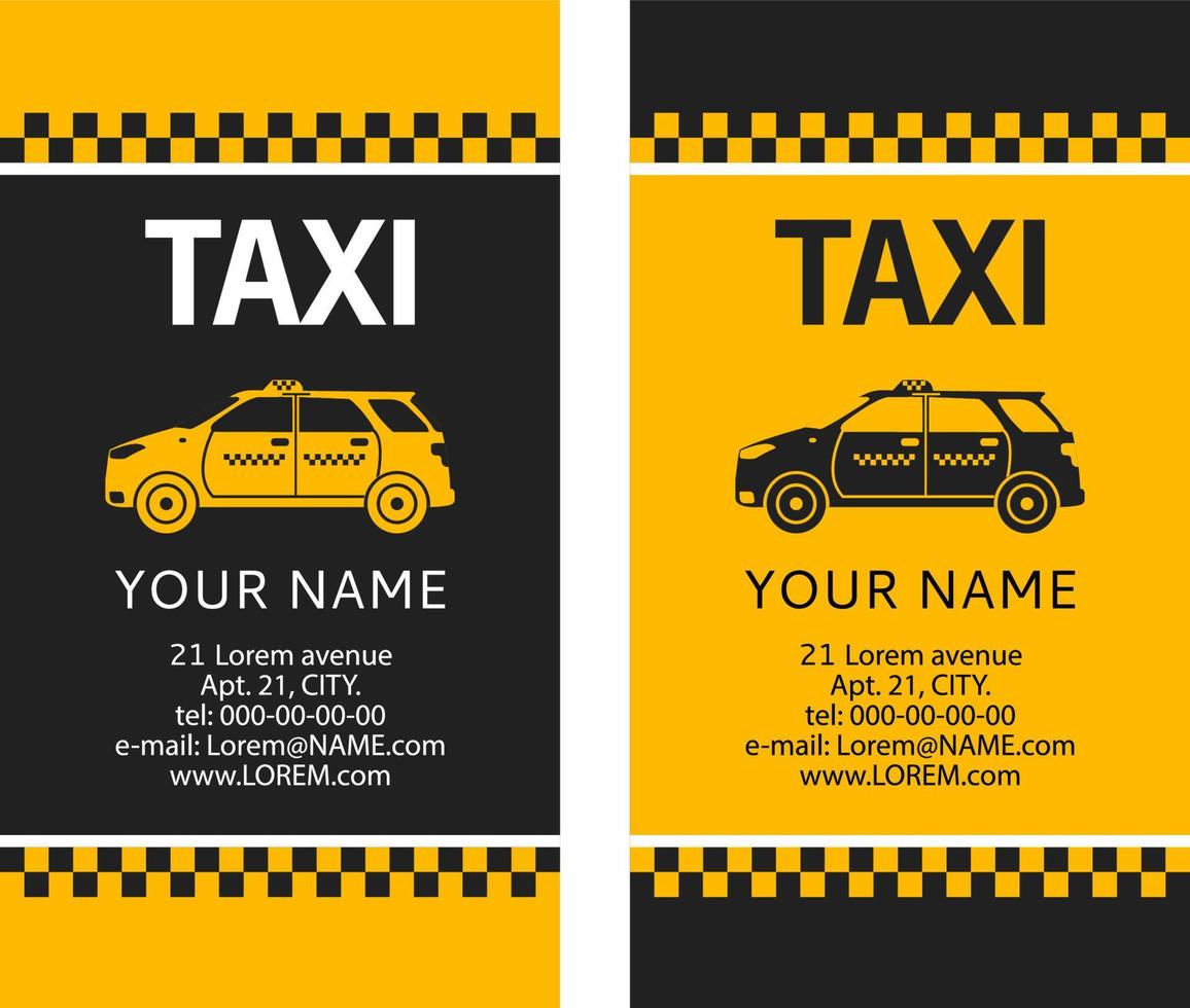 visitekaartje van de taxi. service van een oproep van de taxi auto. vlakke afbeelding vector. vector