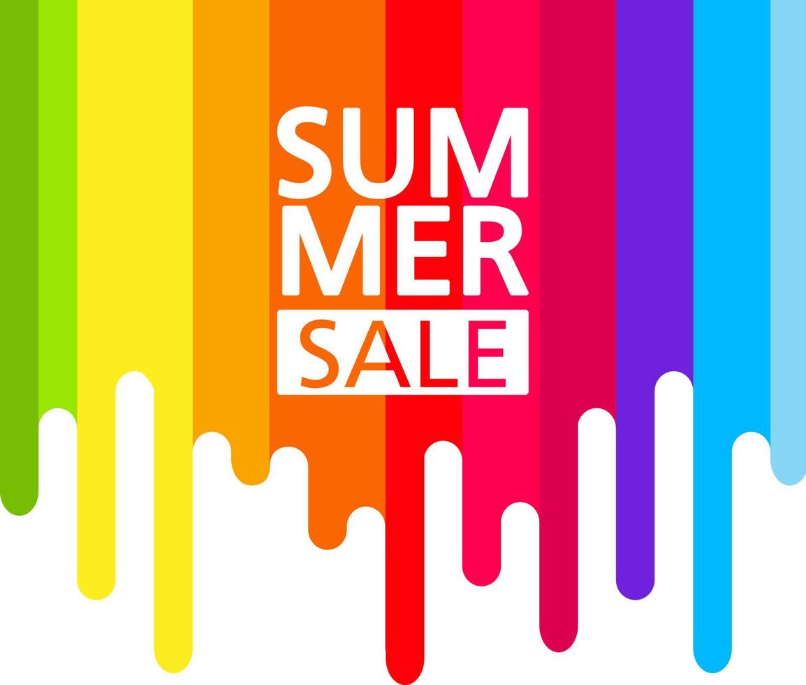 zomer verkoop rainbow.concept banner van een korting met een rainbow.flat vector illustration.shop banner ontwerpconcept.