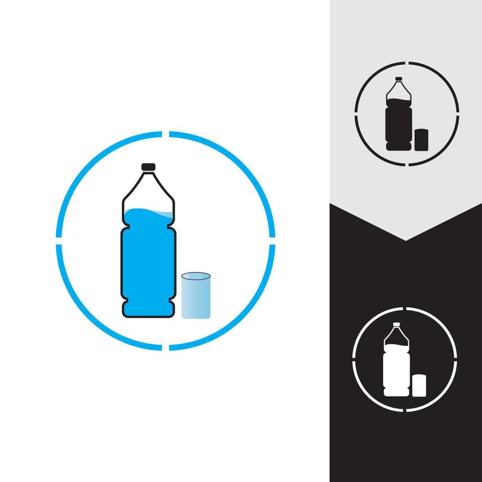 plastic fles en glas vector icon