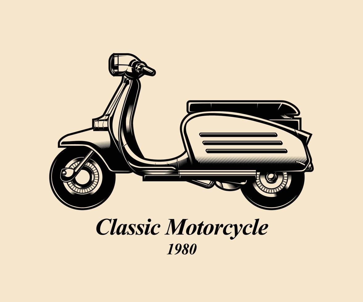 klassiek motorfiets vintage illustratieontwerp vector