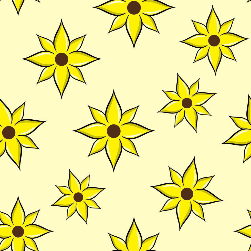 geel bloemenpatroon naadloos vector