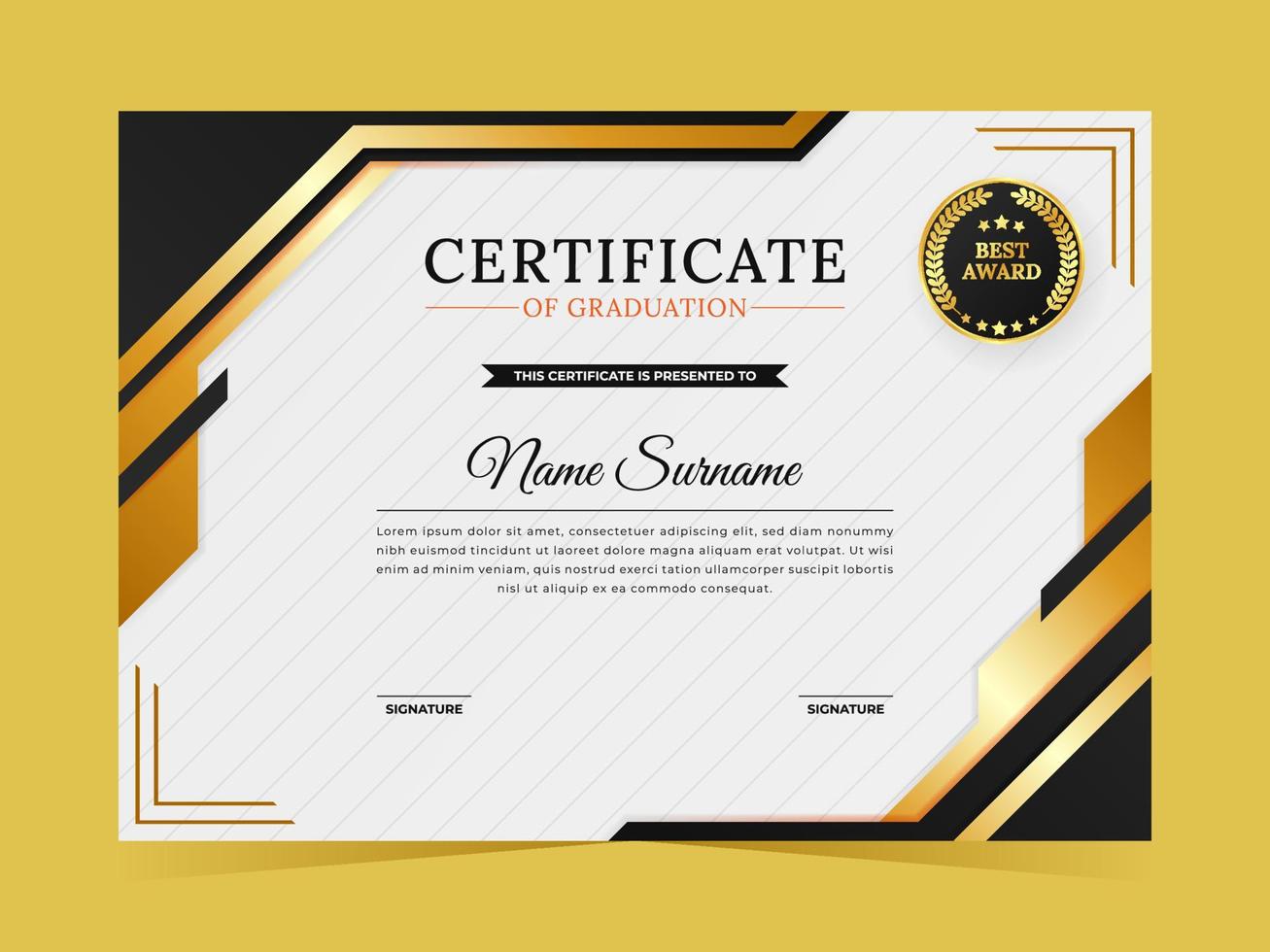 afstuderen certificaatsjabloon vector