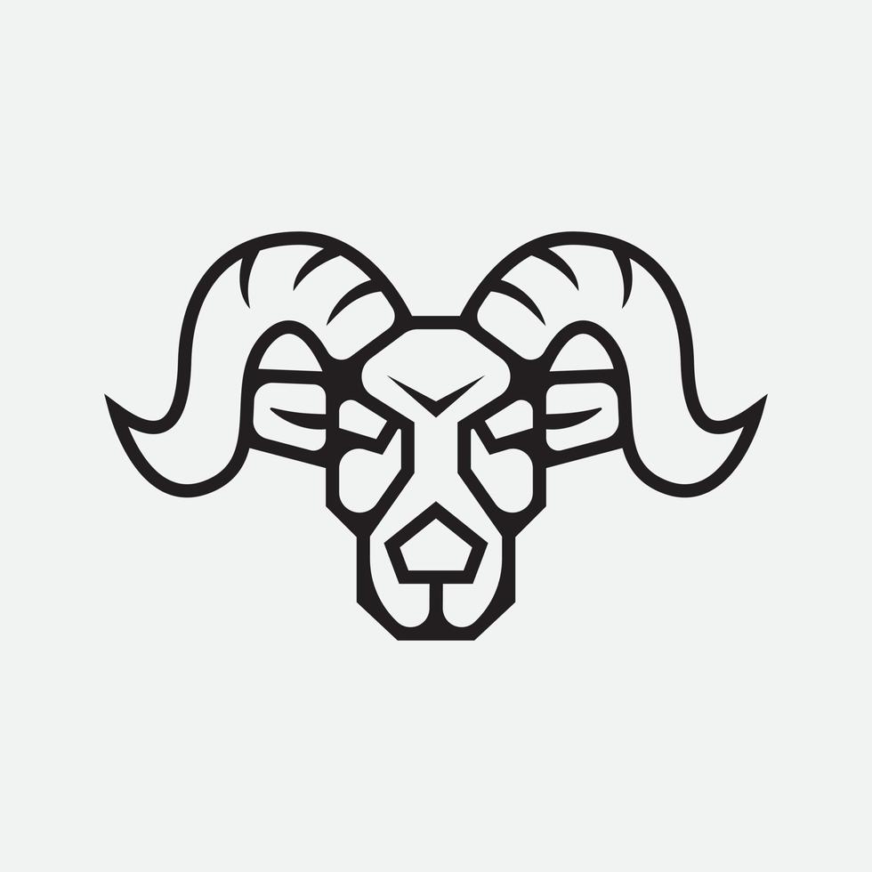 Ram geit hoofd tattoo logo concept vector