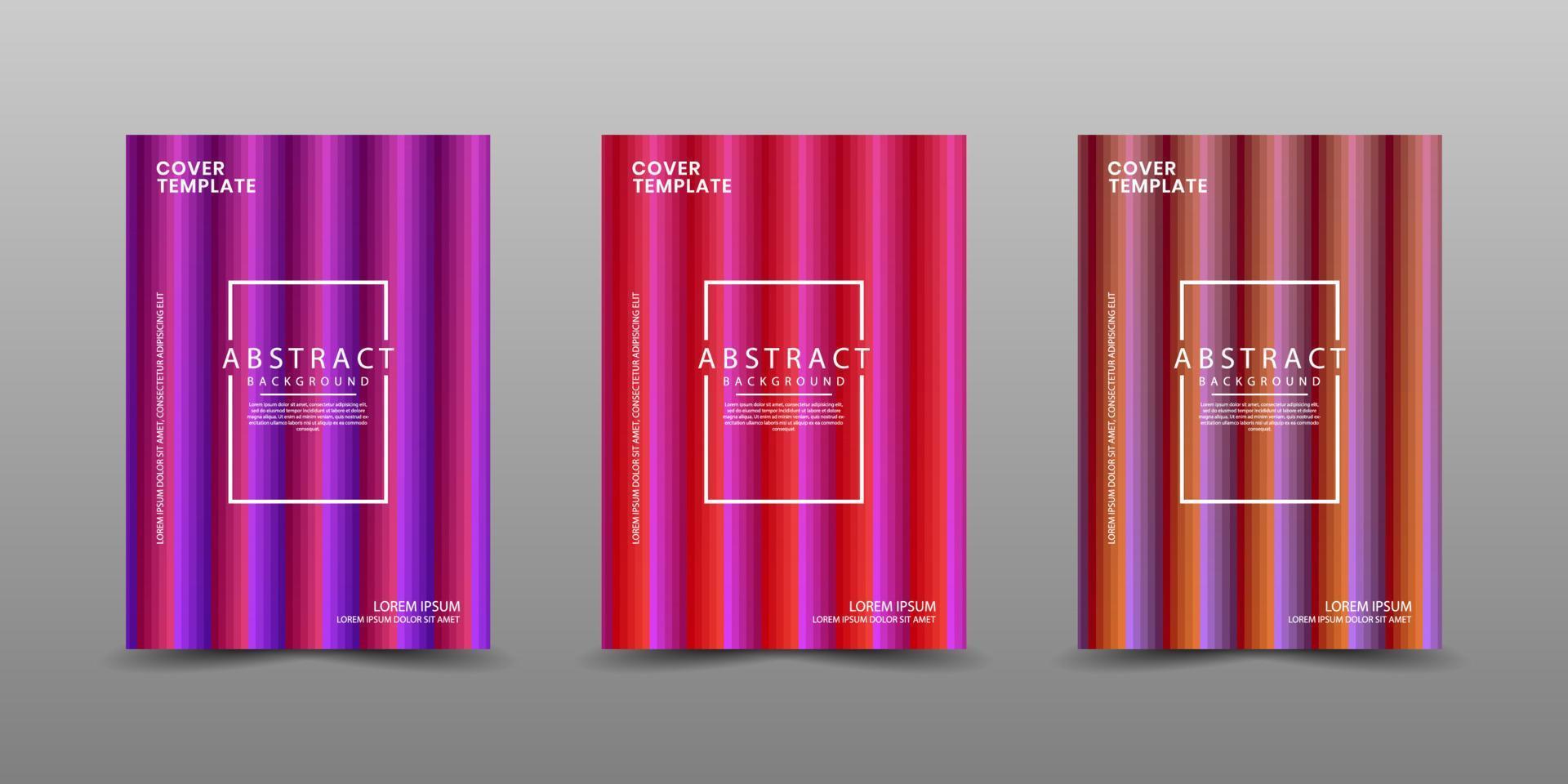 minimale covers ontwerpset. moderne achtergrondcollectie met abstracte textuurstreep voor gebruikselement poster, plakkaat, catalogus, banner, flyer, enz. kleurrijke overlappende hellingen. toekomstige geometrische patronen vector