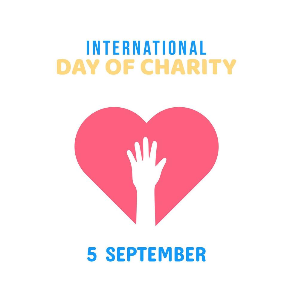 internationale dag van liefdadigheid, 5 september. doneren conceptuele illustratie vector