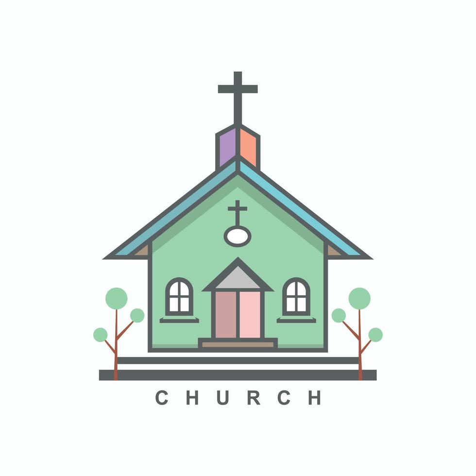 kerk pictogram ontwerp vector