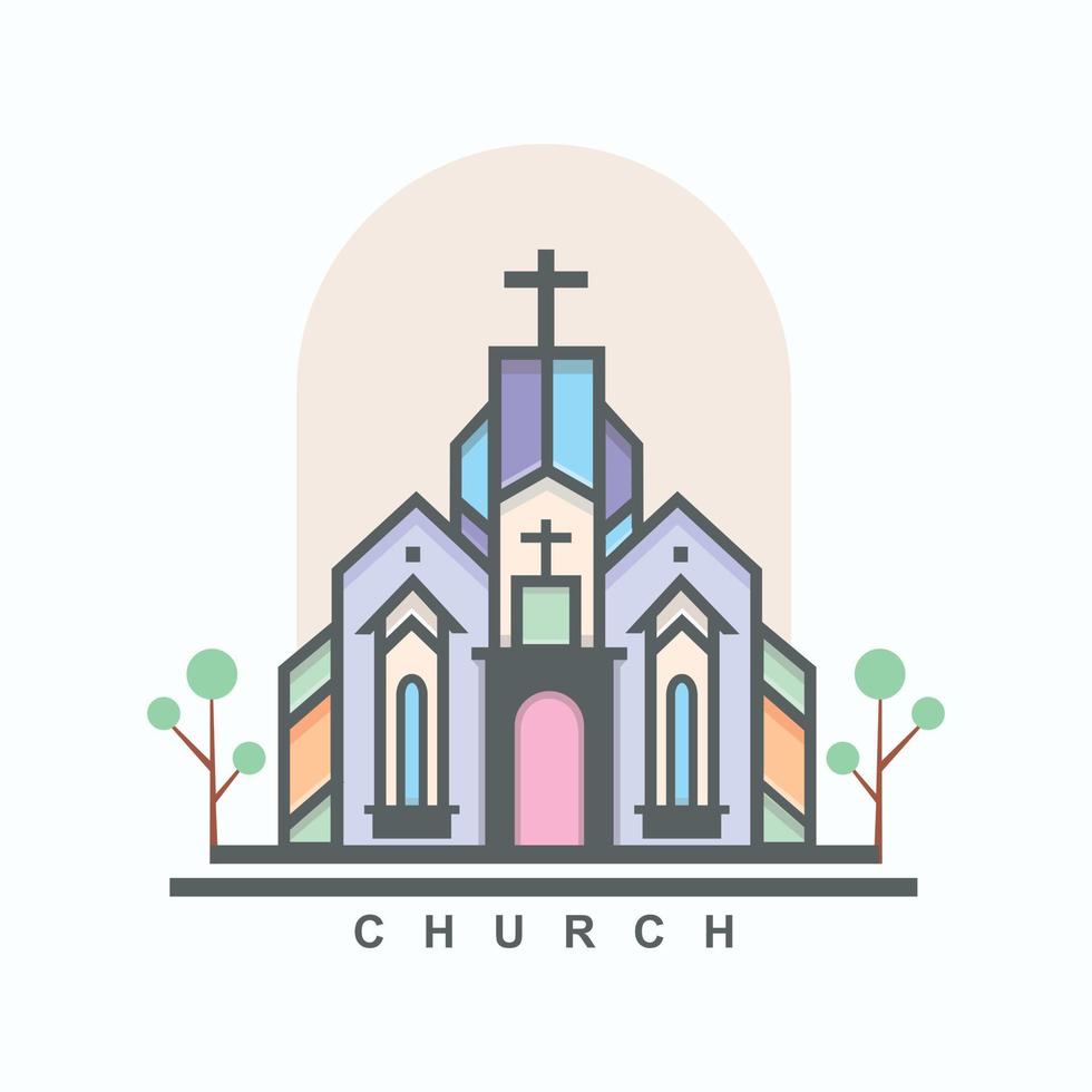 kerk pictogram vector ontwerp en illustratie