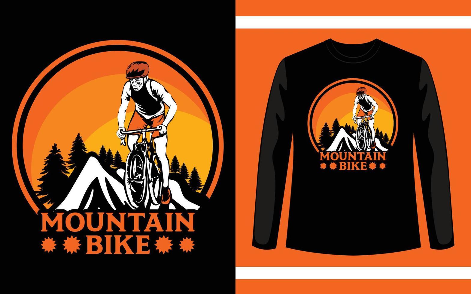mountainbike vector t-shirt ontwerpsjabloon