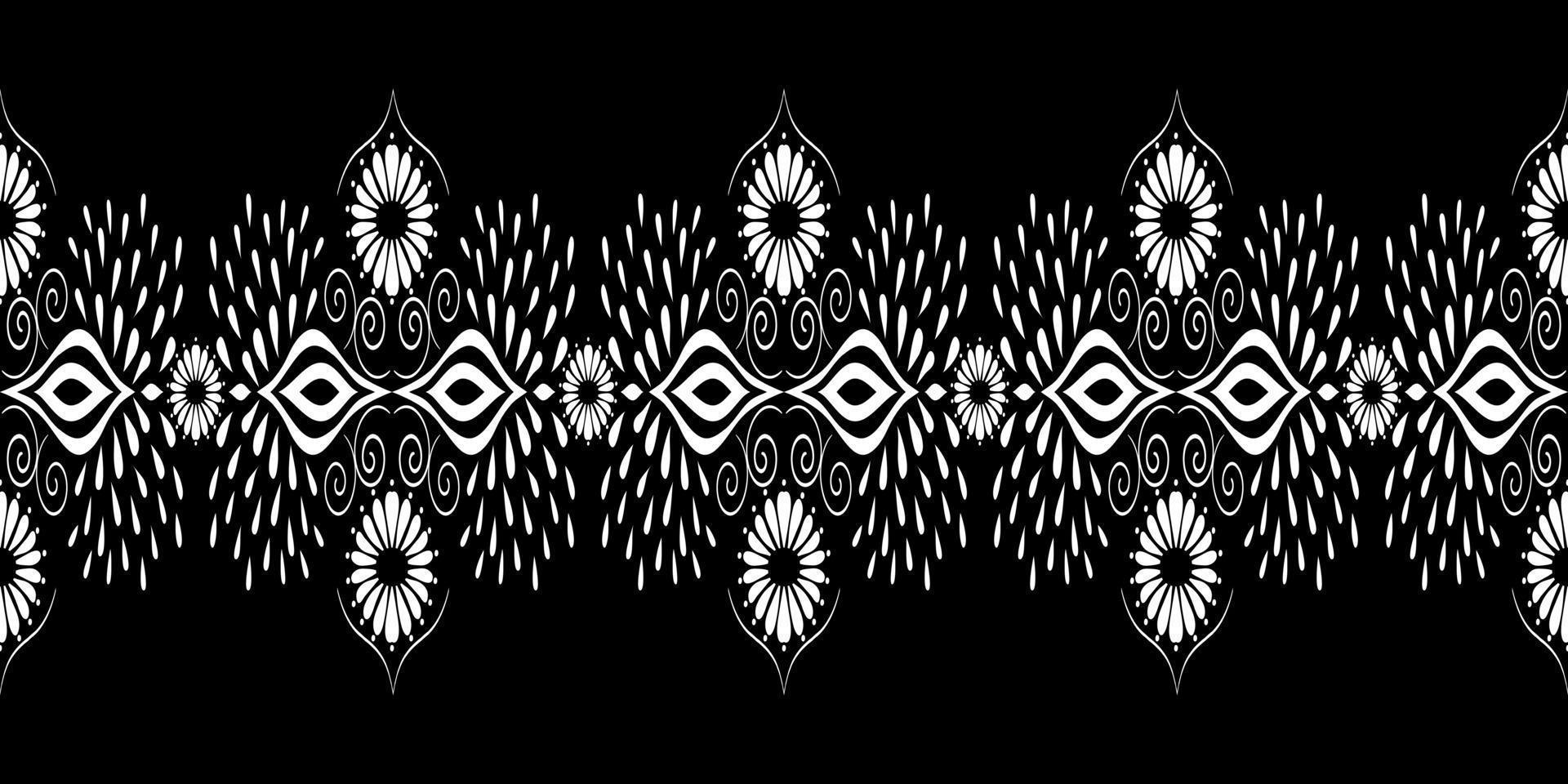 ronde kromme naadloze patroon, vector zwart-witte kleur, horizontale drop splash hand getekende ontwerp voor mode kleding, behang, decoratie achtergrond.