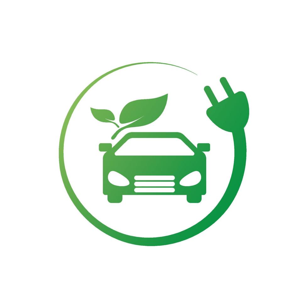 eco auto en elektrische groene auto technologie pictogram logo vector. vector