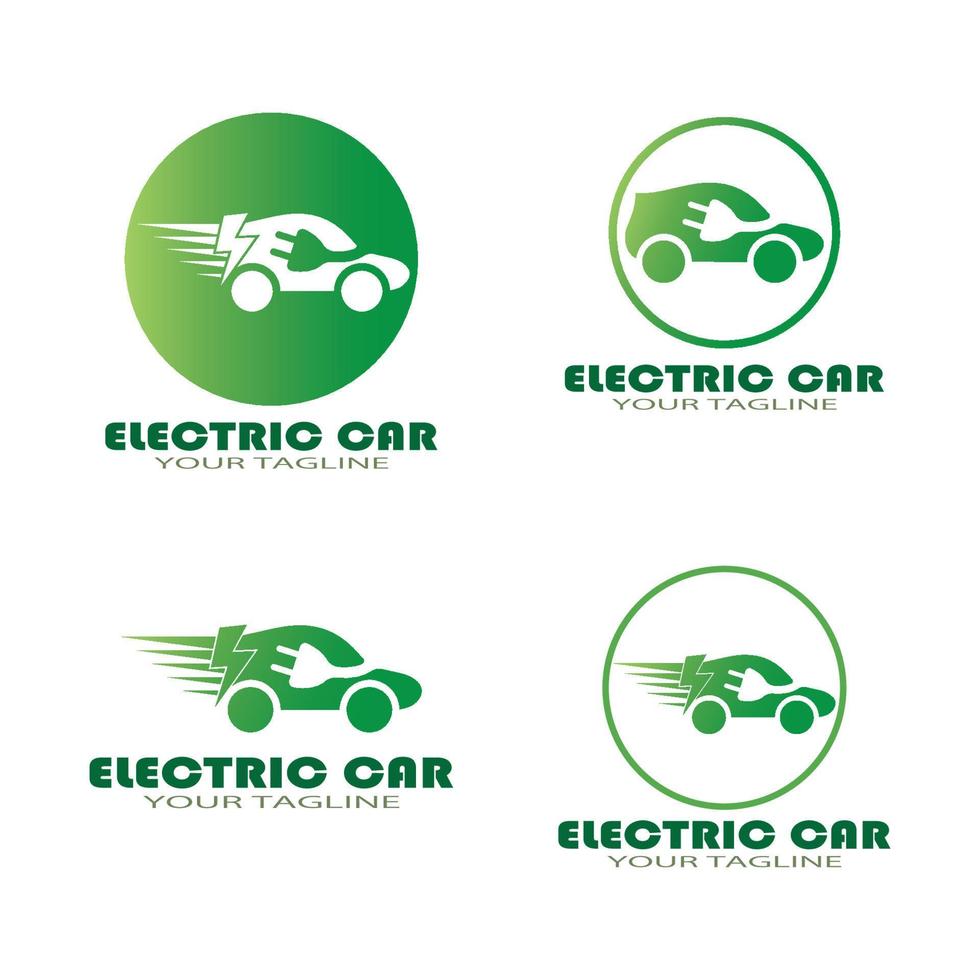 eco auto en elektrische groene auto technologie pictogram logo vector. vector