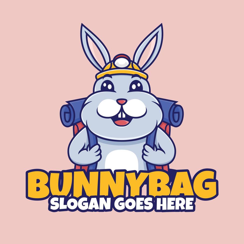 bunny logo tas mascotte cartoon illustraties vector