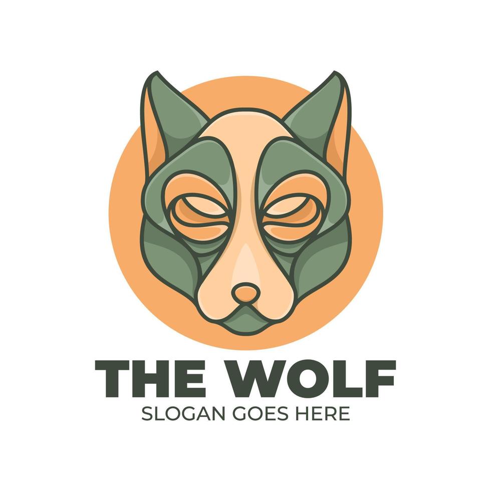 wolf lijn logo mascotte illustratie vector