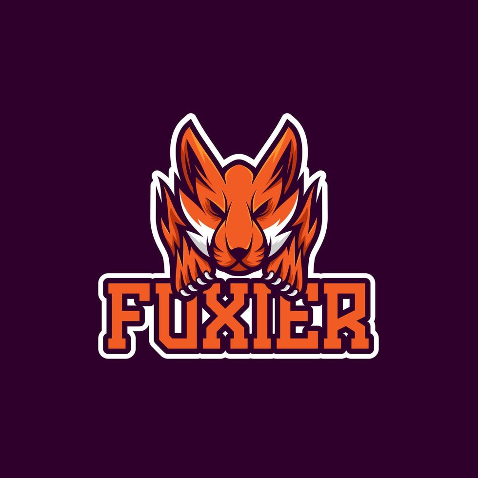 logo hoofd van fox gaming vector