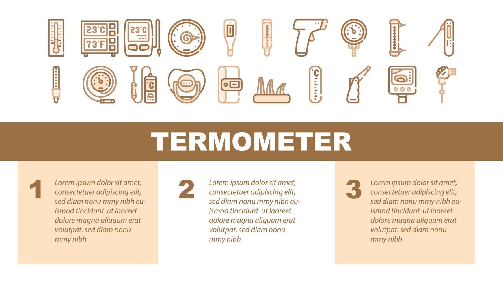 thermometer apparaat landing header vector