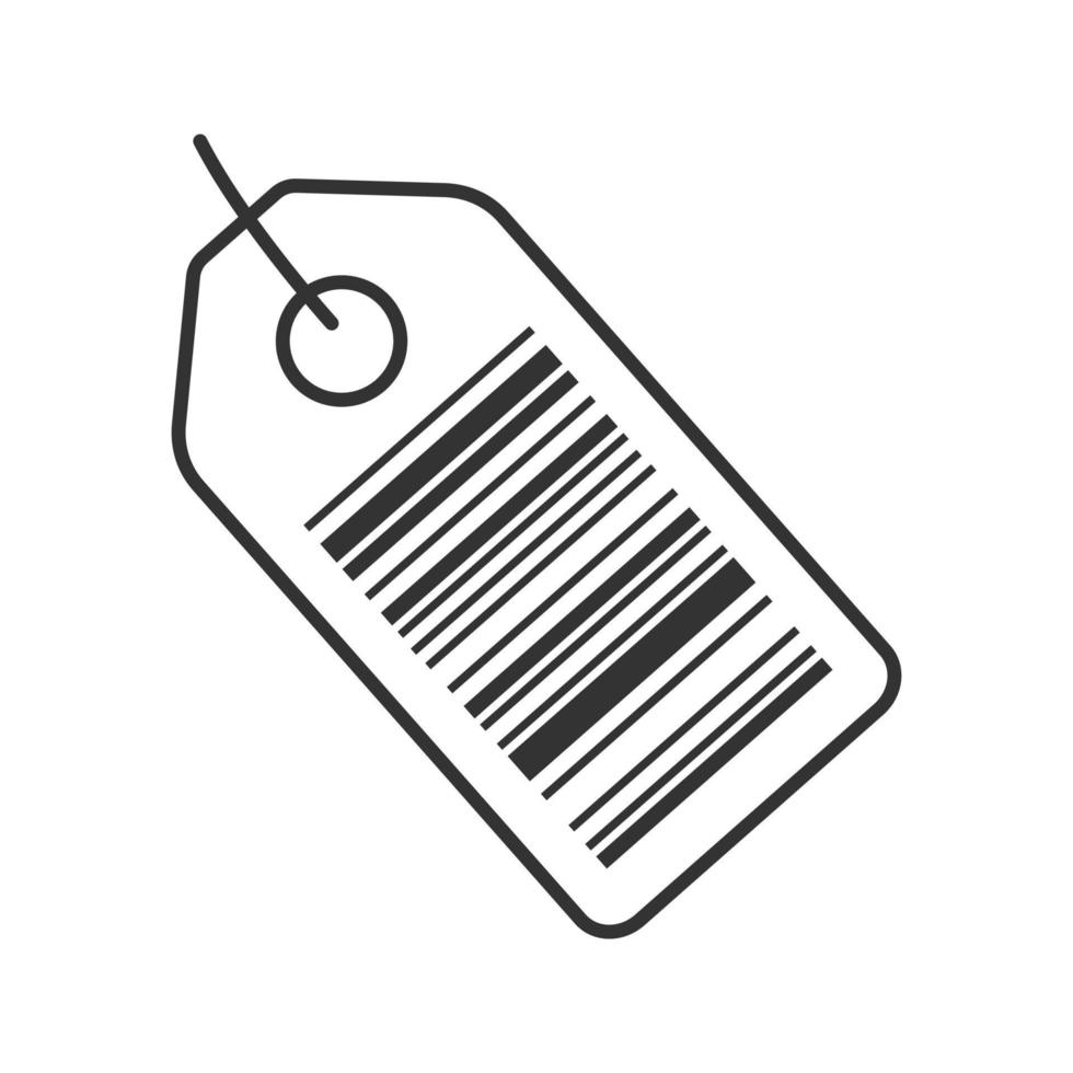 barcode label lineaire pictogram. dunne lijn illustratie. serienummer. contour symbool. vector geïsoleerde overzichtstekening