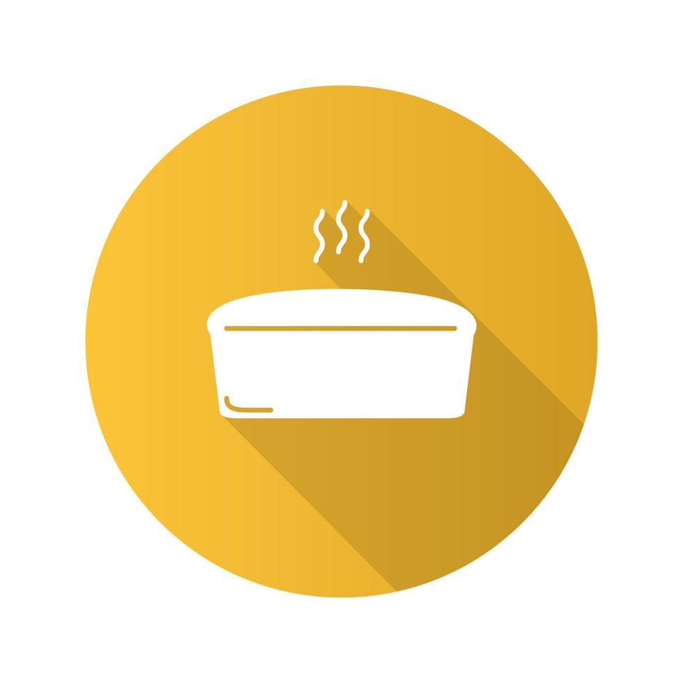 baksteen brood brood platte ontwerp lange schaduw glyph pictogram. vector silhouet illustratie