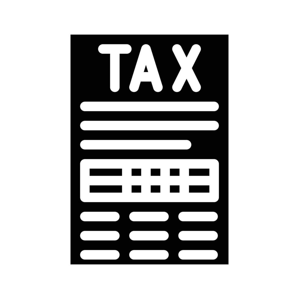 belasting financieel rapport glyph pictogram vectorillustratie vector