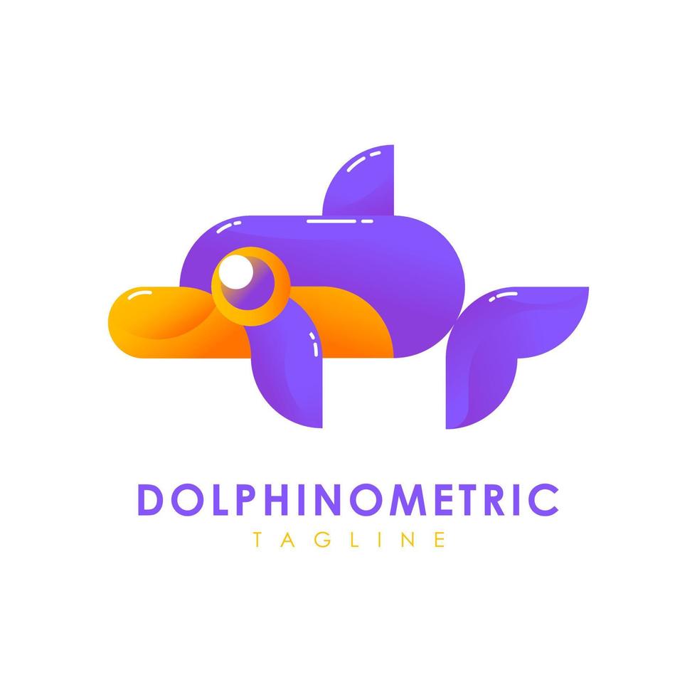 metrisch zee-logo dolfijnometrisch vector