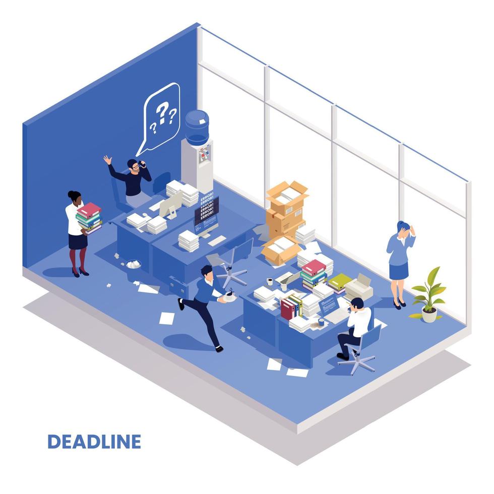 deadline isometrische compositie vector