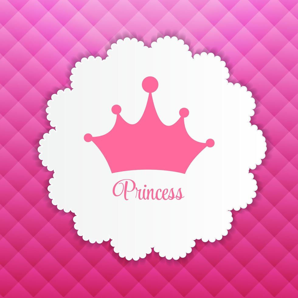 prinses achtergrond met kroon vectorillustratie vector