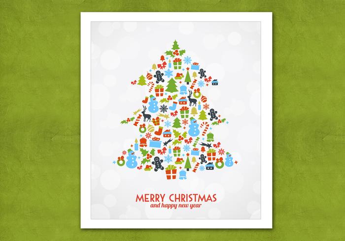 Bokeh Christmas Tree Vector Background