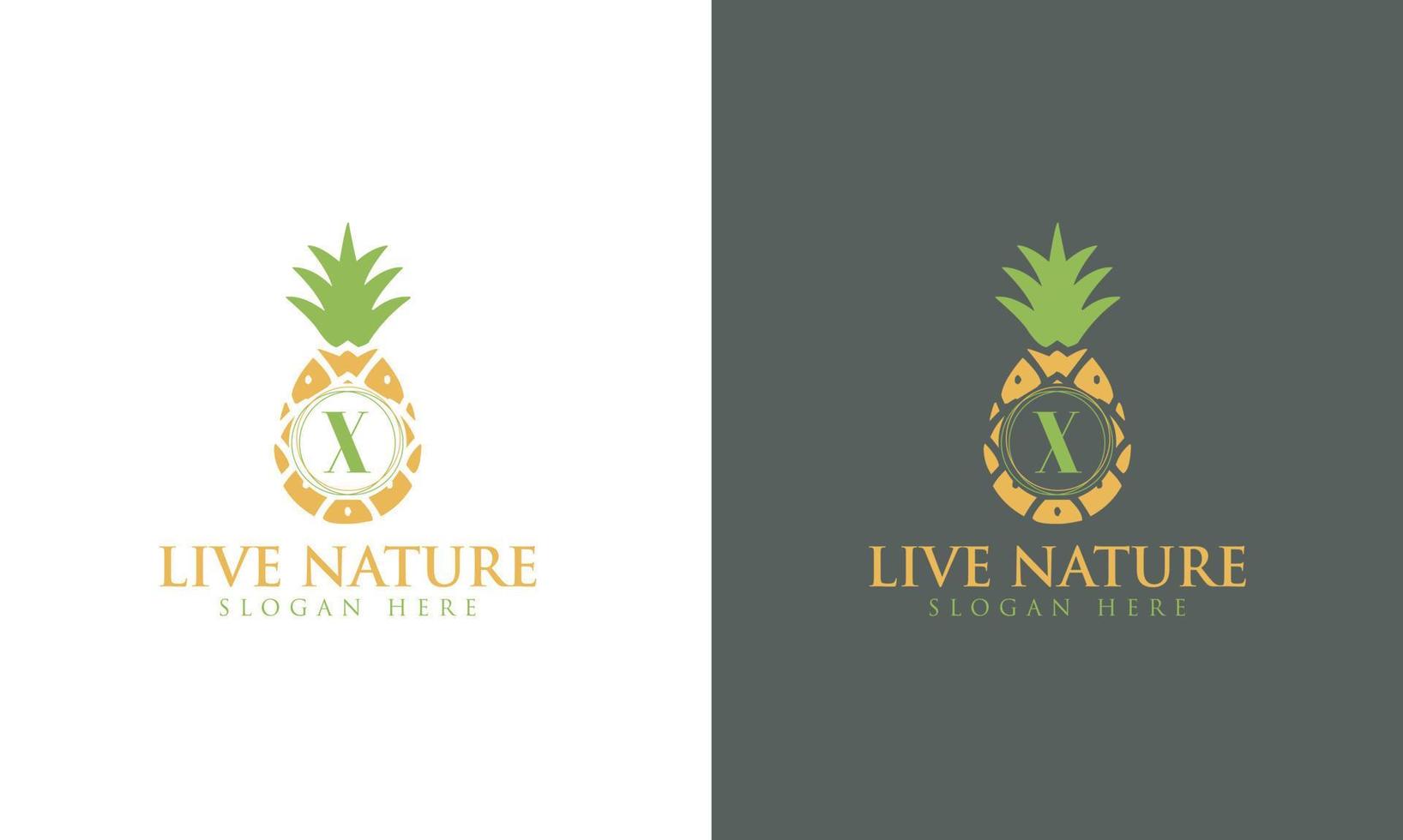 ananas minimalistische letter x logo ontwerp vector